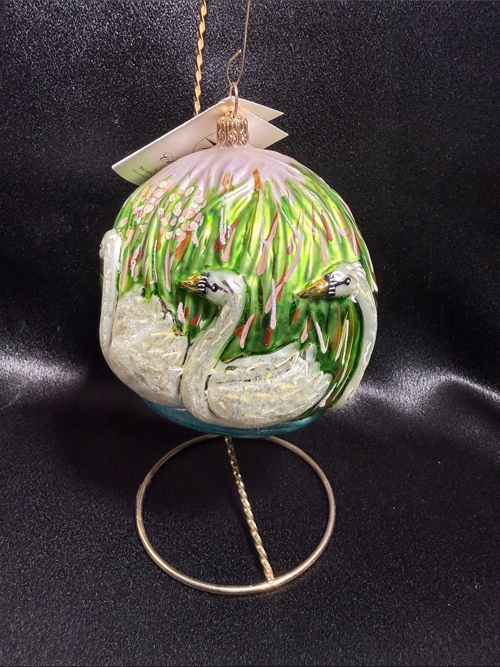 Christopher Radko Hand Blown Seven Swans A Swimming Ornament